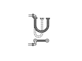 チューブの取付は、運動方向に対して常に平行になるように取付けてください。