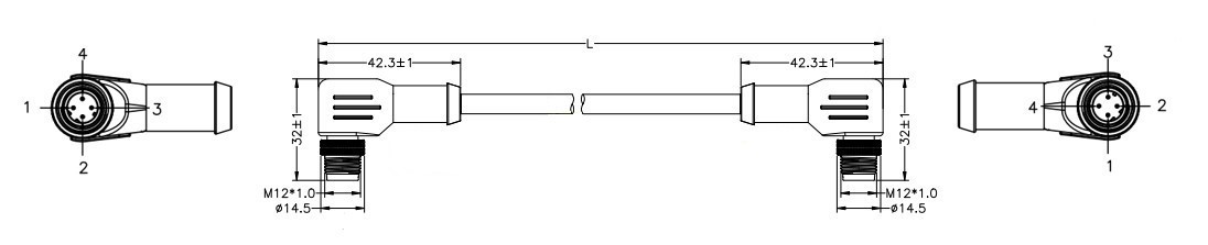 EtherNetIP, EtherCAT, PROFINET対応 M12コネクタ付ケーブル:関連画像