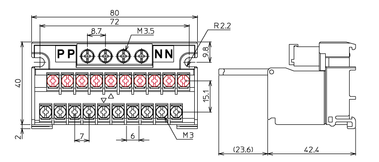 コモン端子台 Pコモン、Nコモン分割 1対10ｘ2極 | ミスミ | MISUMI-VONA【ミスミ】