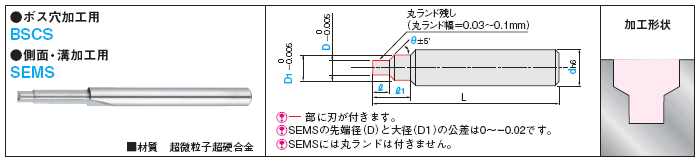 超硬直刃スクエアエンドミル 2枚刃/段付タイプ | ミスミ | MISUMI-VONA【ミスミ】