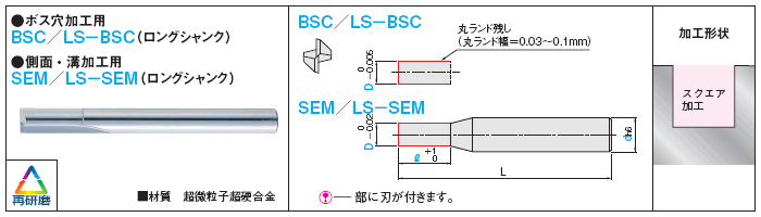 超硬直刃スクエアエンドミル 2枚刃 | ミスミ | MISUMI(ミスミ)