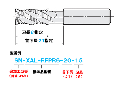 XAL-RFPS16 | XALシリーズ超硬ラフィングエンドミル ファインピッチ 