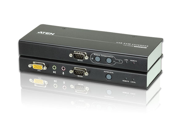 ATEN IP-KVMドロワー 8ポート  PS USB VGA 19インチ LCD ロングレール(デイジーチェーンポート搭載、USBデバイス対応 - 1