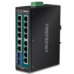 16ポート 産業用ギガビットPoE+ DINレールスイッチ TI-PG162