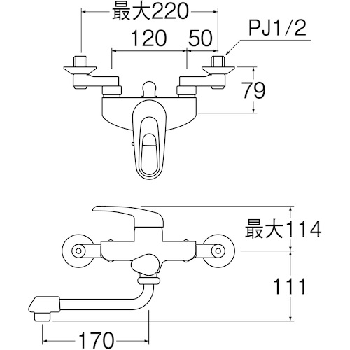 SANEI(三栄水栓製作所) 水栓金具 機能水栓シングルシャワー混合栓