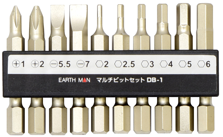 1157721 先端・エアー工具 電動ドライバー用ビットセット（10本組） ＥＡＲＴＨ ＭＡＮ MISUMI(ミスミ)