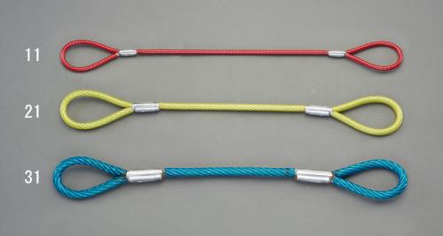 TRUSCO メッキ付ワイヤーロープ PVC被覆タイプ Φ9(11)mmX20m 