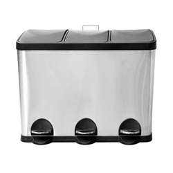 ゴミ箱 45リットル 3分別 ペダル付 足踏み式 衛生的 丸洗い可 お手入れ簡単 6300051848