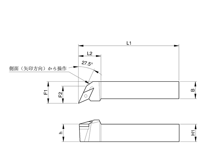 三菱 外径・端面加工用 DCLN形ダブルクランプ式バイトホルダ CN形
