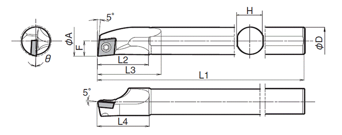 S12M-SCLPR08-14A | ダイナミックバー S-SCLP-A型鋼バー（内径・奥端面 