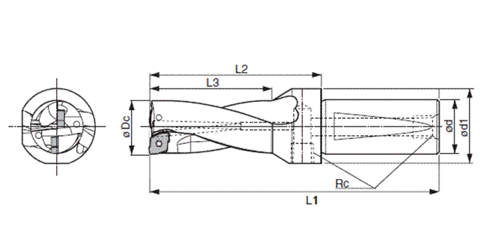 KYOCERA 京セラ マジックドリル用ホルダ SS-DRC 加工深さ5×DC SS14-DRC125M-5 切削、切断、穴あけ