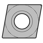 CCMT09T308-PR1535 | CCMT・80°ひし形・ポジ・穴有・旋削チップ 