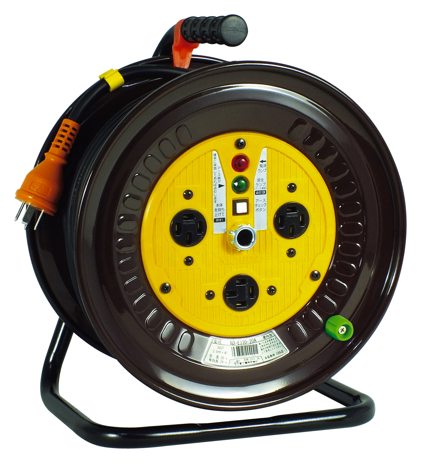 ストア 日動 電工ドラム 三相２００Ｖ 防雨 防塵型 動力用 過負荷漏電