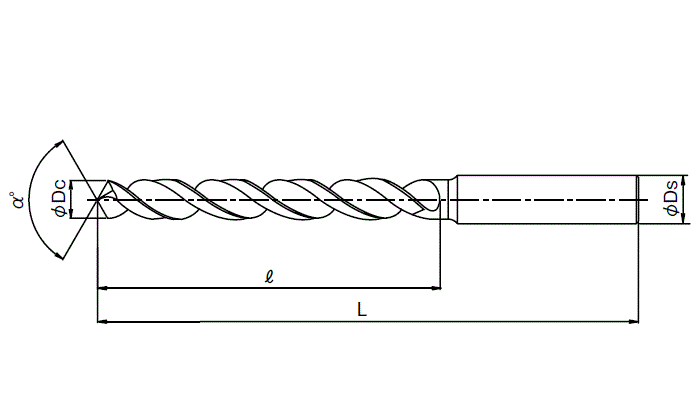 EX-SUS-GDR-3.99 ステンレス・軟鋼用レギュラ形 EX-SUS-GDR 穴径(ドリル径)Dc:3.99mm 溝長ℓ:43mm  オーエスジー ミスミ 822-5599