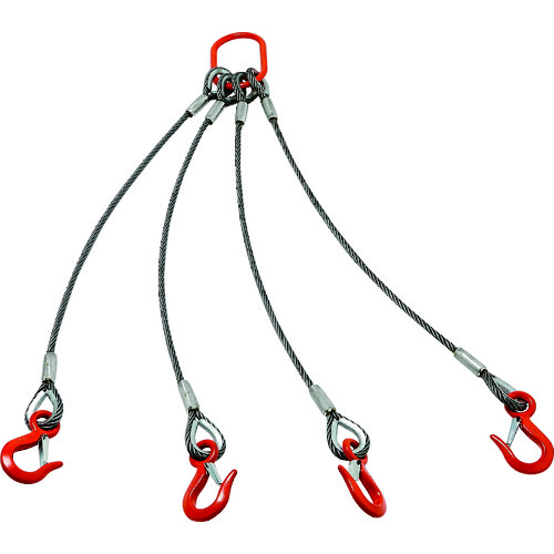 TRUSCO 玉掛けワイヤロープスリング アルミロックスリング （4本吊り
