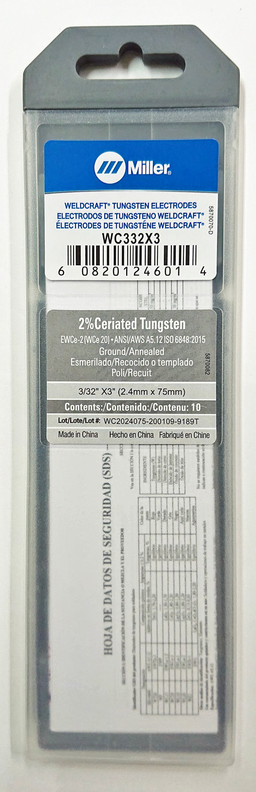 タングステン　2.0mm 10本入りx3ケース　TIG溶接
