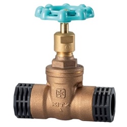 鉛フリーキーパロイ製汎用品 塩ビ管継手付ゲートバルブ