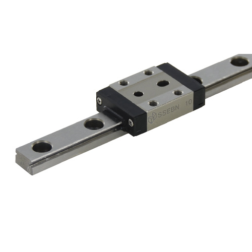 Miniature Linear Guides - Standard block with holes for dowel bolts.