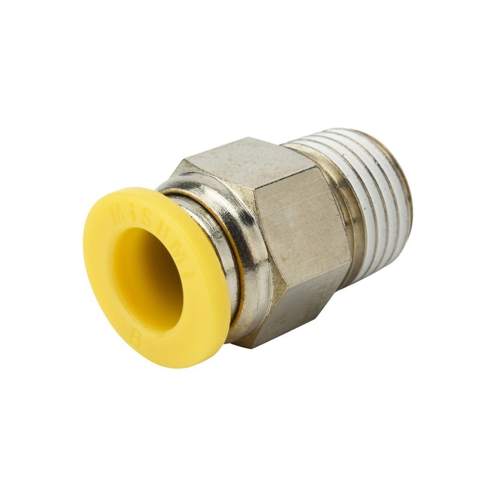 One-Touch Fittings Straight Male Connector, Hex Flat