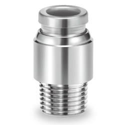 FDA適合 金属ワンタッチ管継手 KQB2-Fシリーズ 六角穴付ハーフユニオン KQB2S-F