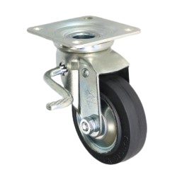 スタンダードプレスキャスタ（中荷重用）自在旋回 ダブルストッパー（左）付