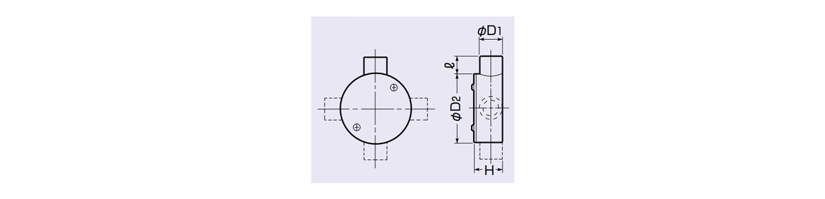 露出用丸形ボックス（平蓋）（2方出・S） 未来工業 MISUMI(ミスミ)