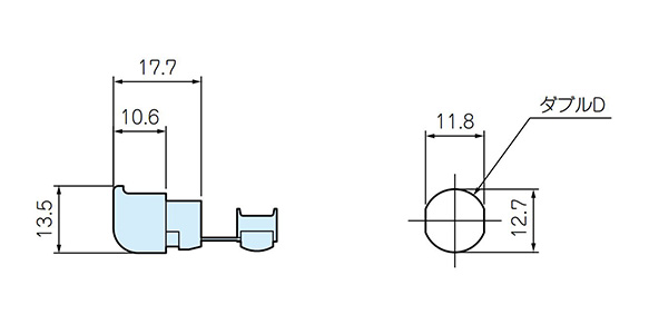 エルボコードプロテクターの寸法と推奨取付穴寸法図