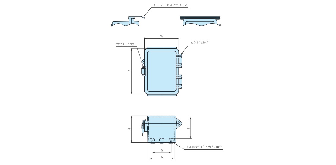 BCAR型防水・防塵ルーフ付ABSプラボックス | タカチ電機工業 | MISUMI