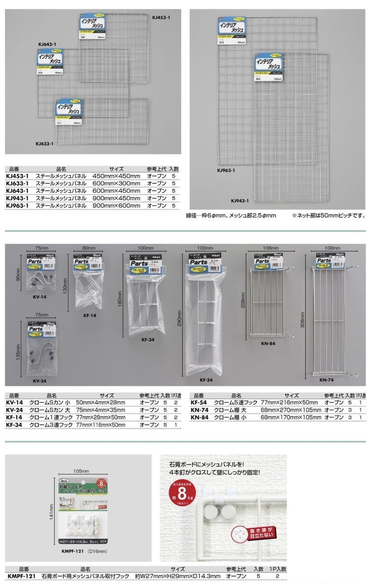 石膏ボード用メッシュパネル取付フック2個入 | アズワン | MISUMI-VONA【ミスミ】