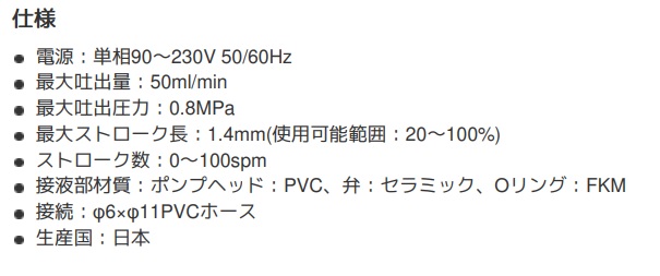 61-4441-47 電磁駆動定量注入ポンプ MGI VCF アズワン MISUMI(ミスミ)