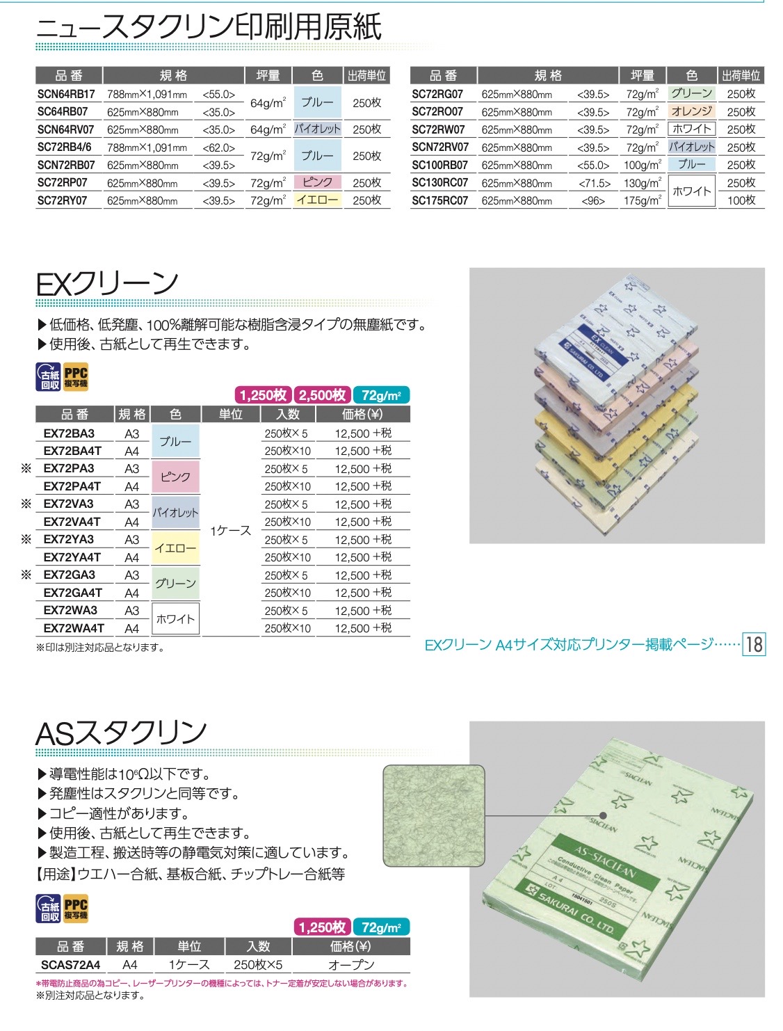 コピー用紙 A3 ブルー 1250枚 250枚×5 ニュースタクリンRC 桜井 SC75RBA3 - 1