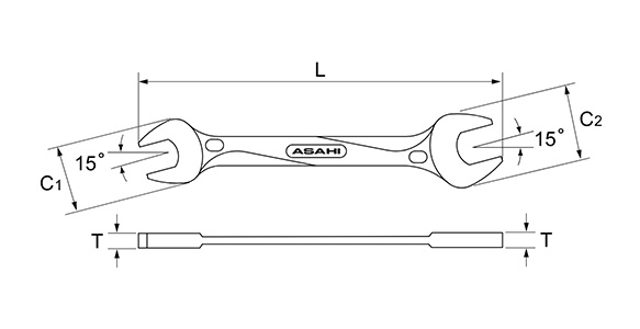 SL1012 | REVOWAVE Spear-Type Double-Sided Wrench (ASAHIKINZOKU 