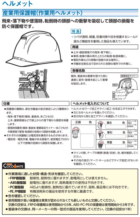 SYA-CSV型ヘルメット SF内装KP付 | ＤＩＣプラスチック | MISUMI-VONA【ミスミ】