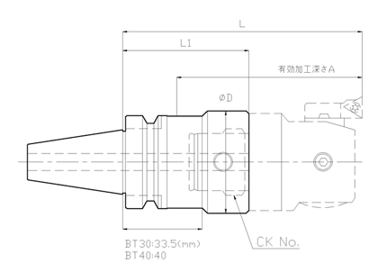 大昭和精機:CKシャンク BBT50-CKB7-183 工具 CKシャンク：イチネン