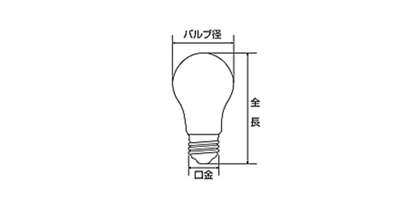 クリア電球の外形図