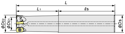 アルファ高送りラジアスミルTD4N形 シャンクタイプ 外形図（一般形）