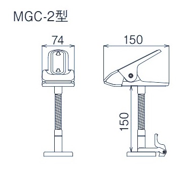 ハンドライト用クリップ マグクリップ  外形図