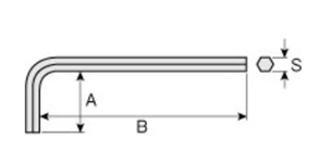 六角棒L形レンチ W-91 外形図01