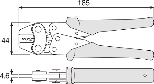 圧着工具 P-726 外形図01