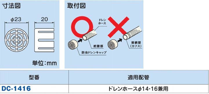 因幡電機産業 防虫ドレンキャップ ＤＣ−１４１６ ２個 メーカー直送 １パック