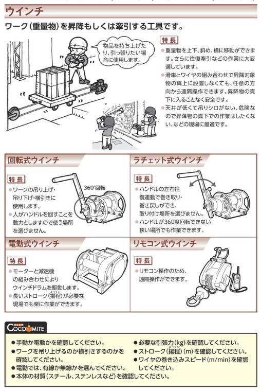 CW-2500 | ケーブルウインチ スタンダード型 | 育良精機製作所 | ミスミ | 851-9664