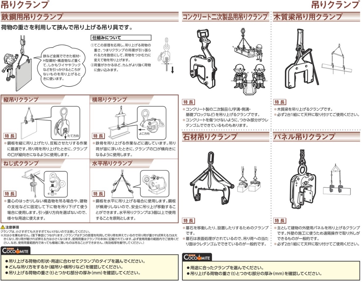 ☆新品☆ 縦吊りクランプ クランプ スーパーツール 縦吊りクランプ 荷吊り用 吊り具 建設機械 運搬作業 吊上げ 荷重 立吊クランプ ロック式  おすすめ - 物流、運搬用