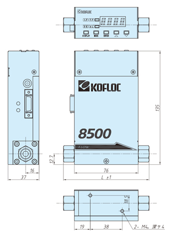8500MC-0-1/4SWL-N2-10SCCM-1-1-25C | 表示器付マスフローコントローラ／マスフローメータ 8500シリーズ