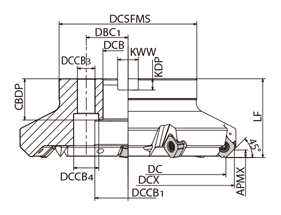 切込み角45°新汎用カッタMB45 フェースミル 外形図-3