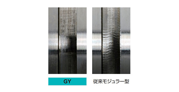 Comparison of finished surface between GY series (left) and conventional modular type (right)