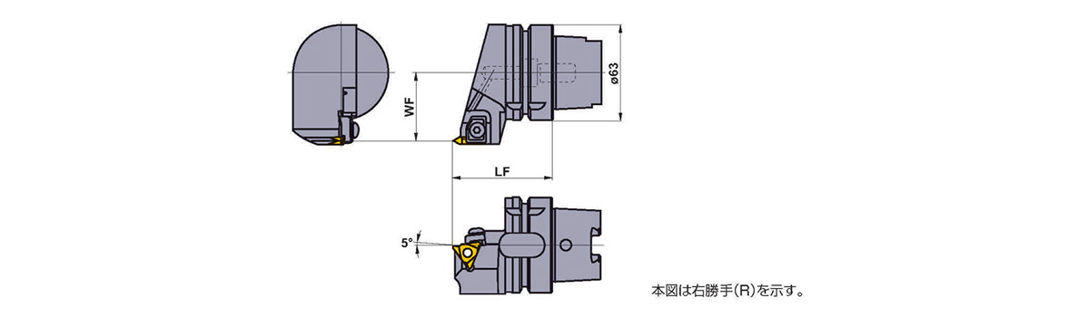 三菱 内径加工用 スクリューオン式ディンプルバー 右勝手鋼シャンク FSDQC1310R-07S 三菱マテリアル(株) - 2