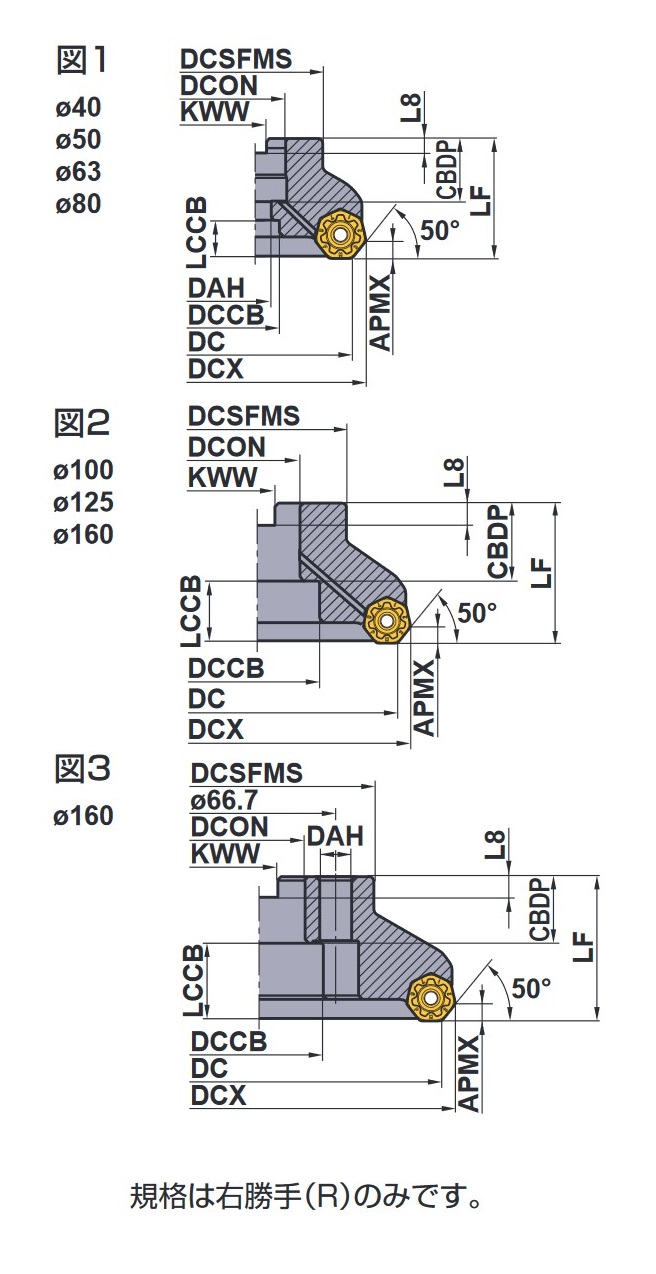 オックスフォードブルー 三菱 三菱 WSX445形 低抵抗両面インサート式汎用正面削り用 アーバタイプ正面フライス 右勝手 ▽671-8612  WSX445R16016FA 1個 ○SI517