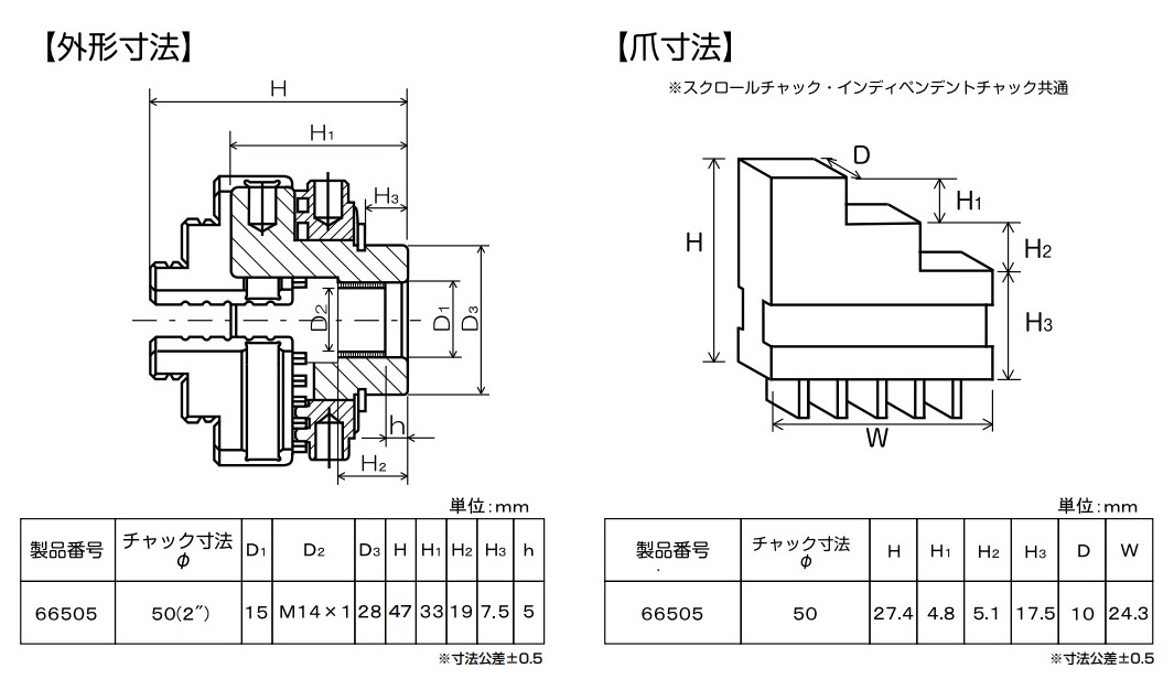 9/8 だちページ 66505 | 三爪スクロールチャック Φ50mm | ミスターマイスター