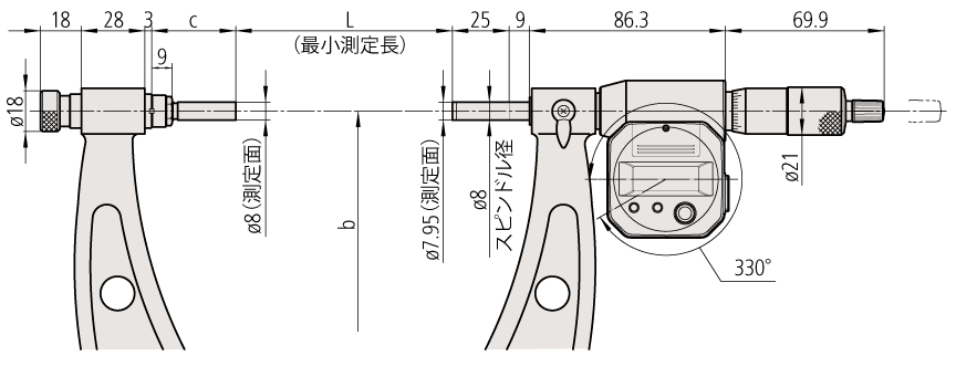 340・104シリーズ 替アンビル式外側マイクロメータ | ミツトヨ 