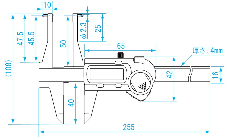 トリプロ ターコイズ ＧＴ 新潟精機 SK インサイドTキャリパー 長い内側用ジョウタイプ 150mm GDCP-150IT 